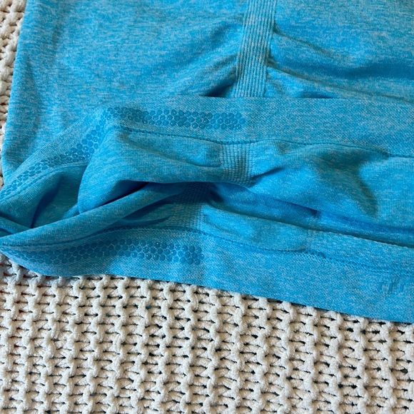 Athleta Ruched Racer Back Athletic Tank Blue Size Large - Picture 3 of 6